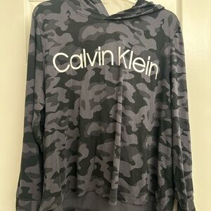 Calvin Klein Gray and Black Camo Top